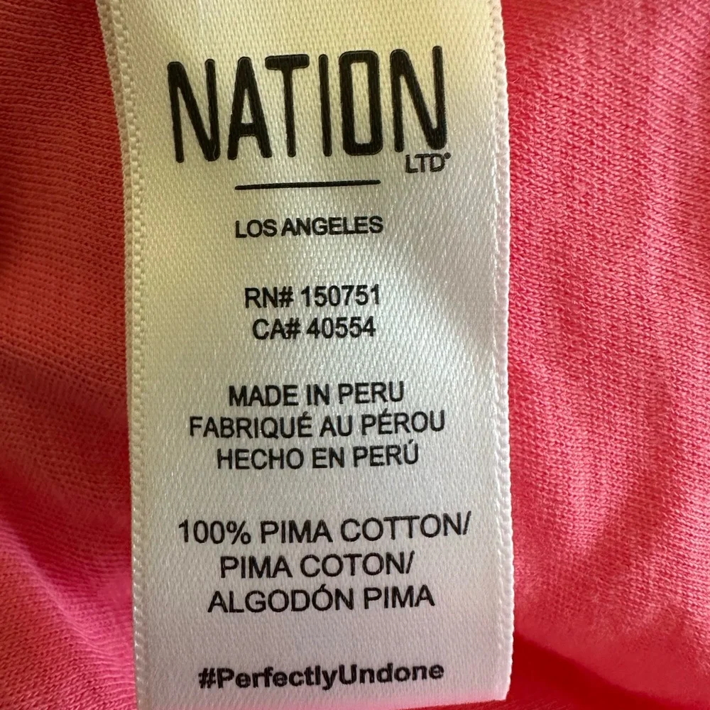 NATION Jillian Bold Shoulder Top V Neck Puff Sleeves Pink Size XS - Picture 7 of 8